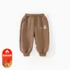 Pantalones de Otoño e Invierno para Niños y Niñas, Pantalones Deportivos Gruesos con Forro de Felpa para Bebés y Niños Pequeños, Pantalones Cálidos Casuales para Usar al Aire Libre