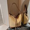 2026 Bolso Tote Retro Estilo Coreano Nuevo, Bolso de Compras de Gran Capacidad, Estilo Perezoso Casual, Bolso de Hombro Único de Color Contrastante para el Trabajo
