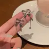 Novedad 2025 Sin Perforaciones, Moño Rosa, Borlas Asimétricas, Diseño de Nicho, Pendientes Clip Únicos y Dulces
