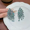Brincos Europeus e Americanos Transfronteiriços Estilo Boêmio de Alta Qualidade Moda Versátil Brilhantes em Forma de Leque Brincos Exquisitos de Alta Qualidade