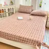 2026 Nueva Sábana de Seda de Hielo Pieza Única Cubierta de Cama Estampada de Verano Sábana de Cama de Cobertura Completa Juego de Tres Piezas Protector de Colchón a Prueba de Polvo