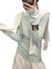 Suéter de punto de cuello alto de lana para mujer, camisa base de otoño e invierno, no pica, disimula la grasa corporal, hombro normal, capa interior, suéter cálido 71078