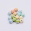 Grânulos de Padrão Colorido Duplo com Gotejamento de Óleo de Liga Taoshi 8mm Redondos Coloridos Acessórios para Joias DIY Produção e Atacado