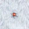 Aretes de Rueda de Copo de Nieve Ópalo Aurora de Aleación de Titanio G23 Titanio Astm F-136 Labio Clavo Rosca Interna Cabeza de Piercing Ópalo