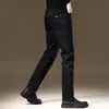 Jeans negros elásticos de alta gama italianos para hombre, corte recto ajustado, nuevo modelo de primavera, pantalones ajustados de estilo business casual