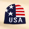 Moda Otoño e Invierno Gorro de punto Gorro de lana con letra deportiva del Día de la Independencia de América Gorro cálido a prueba de frío para viajes al aire libre Venta al por mayor