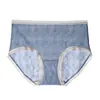 Pantalillas de seda helada para mujer, cintura media-baja, encaje de nailon, entrepierna 100% algodón, calzones para mujer, venta al por mayor directa de fábrica