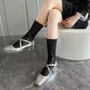 Calcetines japoneses de media caña con lazo de Lolita para niños, finos y blancos de encaje de Lolita dulce JK