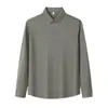 Camisa de manga larga de alta gama, sin costuras, con bordado estampado, top casual resistente a las arrugas, camisa de negocios antibacteriana 7A de otoño