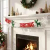 Exclusivo para ventas transfronterizas: Guirnalda de fieltro navideña con renos, copos de nieve, cuentas de madera, banderines con letras, pancarta, decoración para chimenea, envío OEM disponible