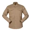 Camisa de Trabalho Masculina Fronter Manga Longa Primavera Outono Stretch Repelente à Água Multi-Bolso Camisa Tática para Exterior Atacado