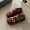 Zapatos retro estilo Birkenstock para mujer con suela blanda para otoño/invierno 2026, con un talón que se puede pisar, versátiles para ir al trabajo, cómodos para uso prolongado, antideslizantes y con una suela suave para uso casual