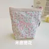 Bolsa de maquiagem de alta qualidade, pequena, com bordado de laço floral de algodão, bolsa de armazenamento para viagem, envelope vermelho de boca, atacado de fábrica
