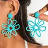 Accesorios Yongge: Pendientes con Ambiente Playero, Pendientes de Flor de Rafia Estilo Vacacional, Colgantes de Oreja Tejidos Bohemios