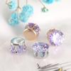 Cristal Ultrabrillante Transfronterizo Circonita con Garras Pedrería Cosida a Mano Circonita Redonda Sintética Joyería Materiales DIY para Ropa