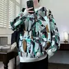 Venta Caliente Transfronteriza Ventas Directas de Fábrica Suéteres de Punto con Cuello Redondo Estampados Nuevos Otoño e Invierno Suéteres de Punto Engrosados para Hombre