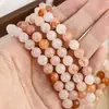 Venda Direta de Fábrica de Contas Redondas de Pedra Natural e Cristal com Furo Passante, Contas para Pulseira e Colar DIY, Contas Soltas Semi-Acabadas no Atacado