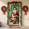 Cubierta de puerta del Grinch Navideño transfronteriza, decoración de puerta principal, colgante de puerta exterior para fiesta navideña, bandera feliz de monstruo navideño