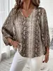 Nuevos Tops de Moda Elegantes para Mujer con Estampado de Leopardo y Cuello en V, Transfronterizos Europeos y Americanos, Estación Independiente de Amazon Aliexpress