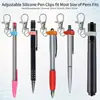 Clip de Caneta de Silicone Colorido Mais Vendido na Amazon Transfronteiriço Chaveiro com Fecho de Lagosta de Liga Metálica Porta-Crachá Acessórios para Clip de Caneta