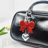 Novo Chaveiro Pingente Coração Vermelho Pingente Laço Dongdaemun Penduricalho de Bolsa Joia Elegante de Acrílico