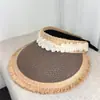 Chapéu de Sol de Palha de Ráfia com Top Aberto para Mulheres, Moda de Verão Cobertura Facial Proteção UV Chapéu de Sol para Exterior Praia