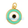 L45 Accesorios para joyería DIY cobre puro chapado en oro plateado recubierto de oro estilo europeo y americano Ojo del Diablo colgante multicolor