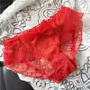 [Rojo Ancola] 880# Ropa Interior Roja Grande de Año Nuevo Malla de Encaje Seda de Hielo Ropa Interior Roja