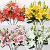 Flores Artificiales para Boda, Lirios Grandes 3D de Alta Gama, Flores Falsas de Plástico, Flores de Pegamento PU, Adornos de Orquídea Phalaenopsis, Decoración de Salón de Bodas