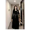 Vestido largo de manga larga estilo francés para mujer, nueva colección de principios de otoño 2024, elegante vestido largo con un toque coreano
