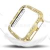 Adecuado para Caja de Reloj Apple 7/8/9 Generación, Caja Protectora iWatch con Incrustaciones de Diamantes de una Sola Fila, Cubierta Protectora Hueca de PC para Reloj