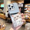 Funda de Teléfono Divertida y Linda con Emoticonos de Mascotas y Espejo para iPhone18Pro Cachorro y Gato Lindos Funda de Teléfono con Espejo