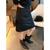 Falda midi de ante con lunares estilo coreano para mujer, nueva colección de otoño, de cintura alta, estiliza, a la moda, versátil, falda corta de línea A