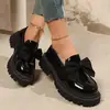 2026 Verano Nuevo Comercio Exterior Talla Grande Zapatos de Salón Individuales con Suela Gruesa y Lazo Estilo Europeo y Americano Zapatos Redondos con Suela Gruesa