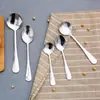 Cuchara de Acero Inoxidable con Mango Largo, Cuchara Redonda, Cucharita de Café, Cuchara de Sopa con Mango Largo, Cuchara Mezcladora para Estudiantes, Cuchara de Sopa, Cuchara para Arroz