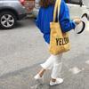 Bolso de Hombro Grande de Lona Fresca, Minimalista Estilo Coreano con Estampado de Letras, Versátil para Mujer