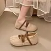 Sapatos Mary Jane de balé vintage estilo francês para mulheres, novos sapatos de noite estilo fada de outono com tiras cruzadas