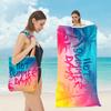 Toalha de Praia e Bolsa de Ombro 2 em 1 Personalizada, Bolsa de Ombro de Praia Multifuncional Dobrável com Toalha Estampada que Absorve Água