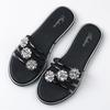 Pantuflas para Mujer 2025 Nuevas para Exterior Verano Media Pantufla Moda Flor Zapatos de Playa Sandalias Planas Pantuflas Casuales