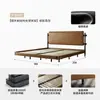 Nova Cama de Casal Minimalista Moderna para Quarto Principal em Aço Carbono com Cabeceira Ajustável em Couro Estilo Italiano de Luxo Leve