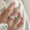 Anillo minimalista de línea geométrica para mujer, anillo abierto de moda irregular en espiral estilo ins, anillo versátil para el dedo índice