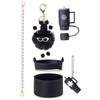 Venda quente stanley copo pingente trança corda alça batom conjunto briquete elfo pingente silicone copo conjunto tampa de palha