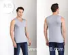 Nova Camiseta Regata Masculina de Seda Gelada Sem Costura com Decote em V Slim Fit Esportiva Alta Elasticidade para o Verão 2021