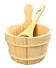 Fabricante da Fonte de Sauna Amazon Fabricante de Piscinas Venda Direta Acessórios de Exportação Balde de Madeira 4L Colher de Madeira Madeira de Pinus Cedro