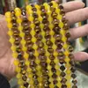 8mm Piedra Natural Cristal Ágata Facetada Apuntada Cuentas de Arroz DIY Pulsera Collar Accesorios de Joyería Productos Semiacabados Venta al por Mayor