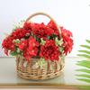 Cesta de Flores de Mimbre de Mano, Cesta de Ratán, Cesta de Almacenamiento para Salida de Picnic de Verano, Cesta de Princesa con Arreglo de Flores Artificiales