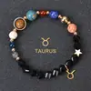 Venta Caliente de AliExpress Pulsera de Ocho Planetas Doce Constelaciones Pulsera de Piedra Mate con Cuentas Pulsera de Planeta 12 Constelaciones