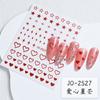 Pegatinas rojas de uñas para Año Nuevo, flor festiva, lazo, corazón, letras francesas, estilo rústico rico, pegatinas adhesivas para uñas