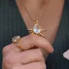 Elegante y Discreto Estilo Clásico Acero Inoxidable Forma de Lágrima Estrella de Zirconia Collar de Acero de Titanio Joyería de Lujo Ligero de Nicho Transfronteriza para Mujeres