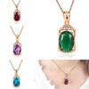 Pingente de Turmalina Estilo Coreano Tesouro Colorido Pedra Bruta Grande Pingente de Esmeralda Azul Vermelho Roxo Vermelho Água-Marinha Tendência Elegante